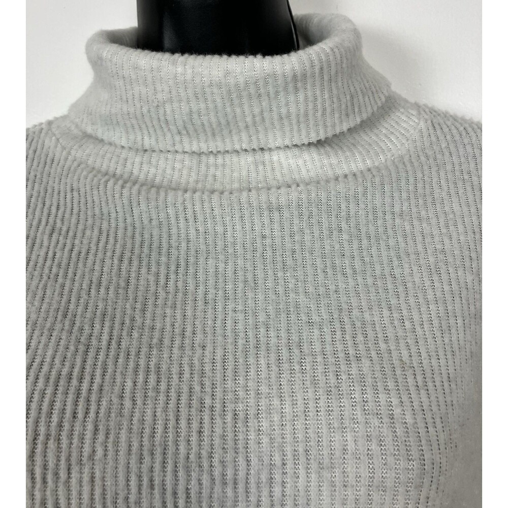 No Frills Los Angeles Soft Beige Ribbed Turtleneck Top Size XL - Picture 5 of 7